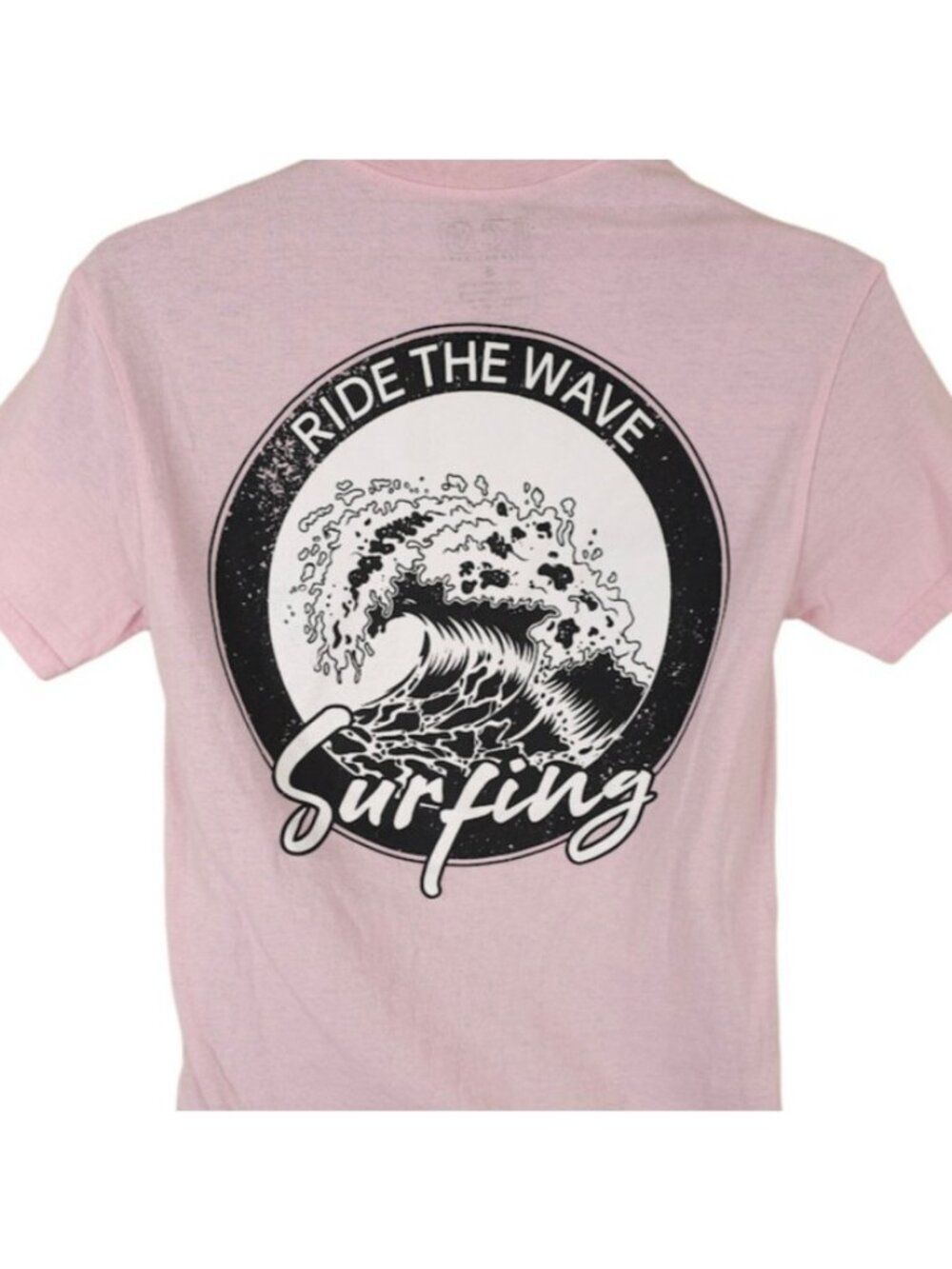 Surfing T Shirt Mens Size Small Pink Ride The Wave Surfer